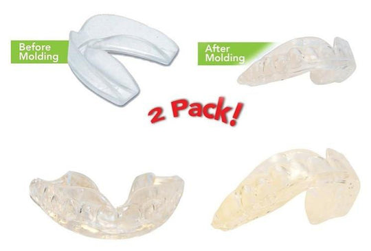 SPARKLING WHITE SMILES PROFESSIONAL SPORT MOUTH GUARDS- 2 PACK - NO BPA - SAFE CLEAR - NO COLOR ADDITIVE - ATHLETIC TEETH MOUTH GUARDS - FIT ANY MOUTH